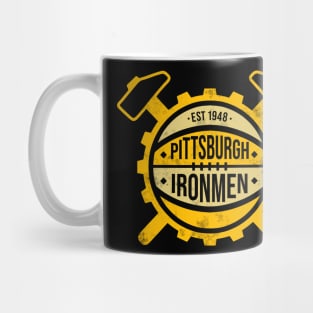 Retro Distressed Pittsburgh Ironmen Defunct Basketball Design Mug